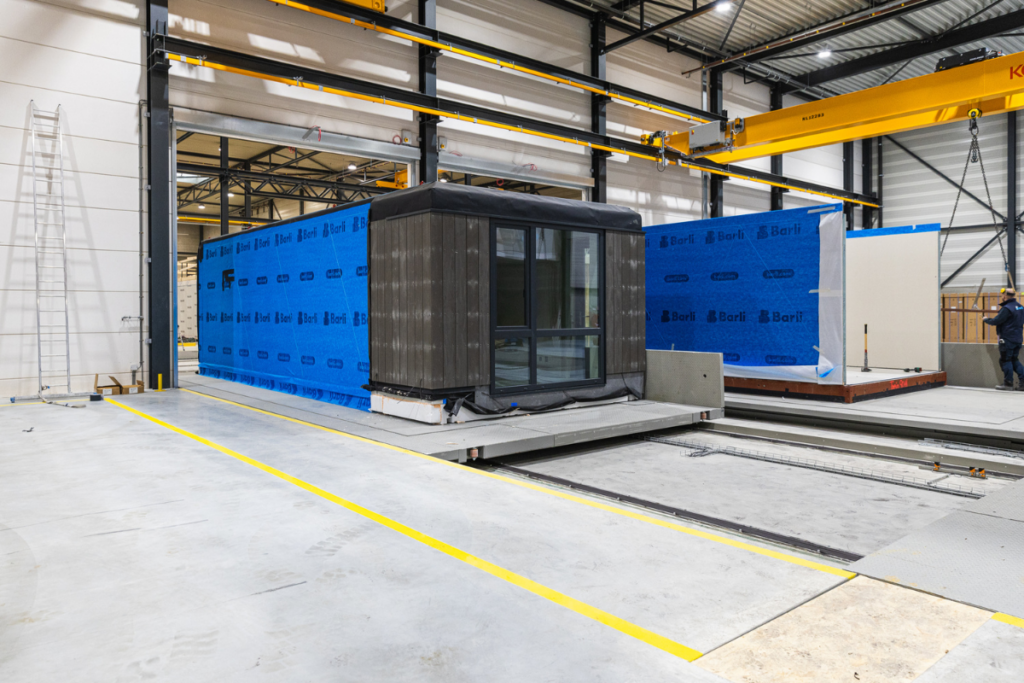 Prefab huisje opbouw geautomatiseerde productielijn