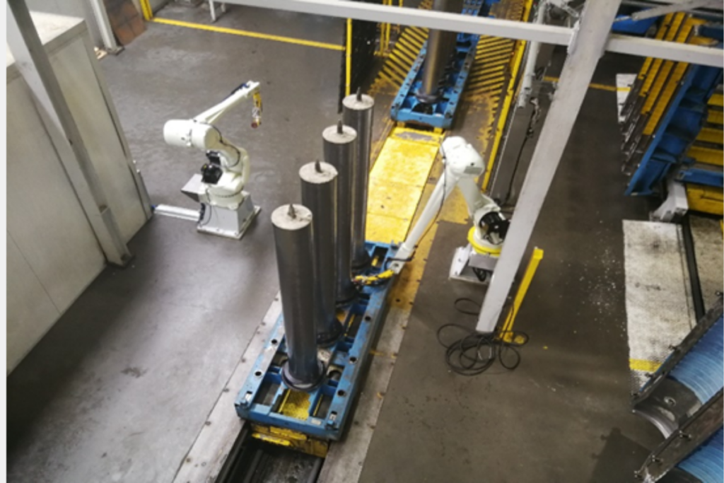 Schoonmaak robot productielijn prefab betonindustrie