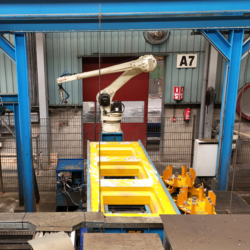 Olie robot, mallen betonfabriek