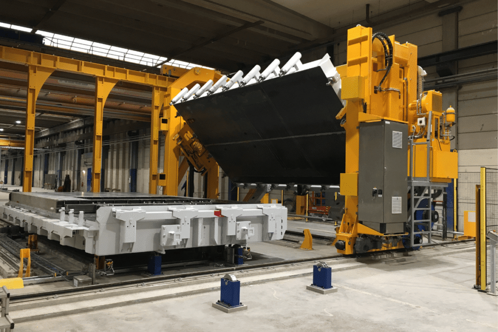 Malhandler prefab vloer elementen beton fabriek automatisering