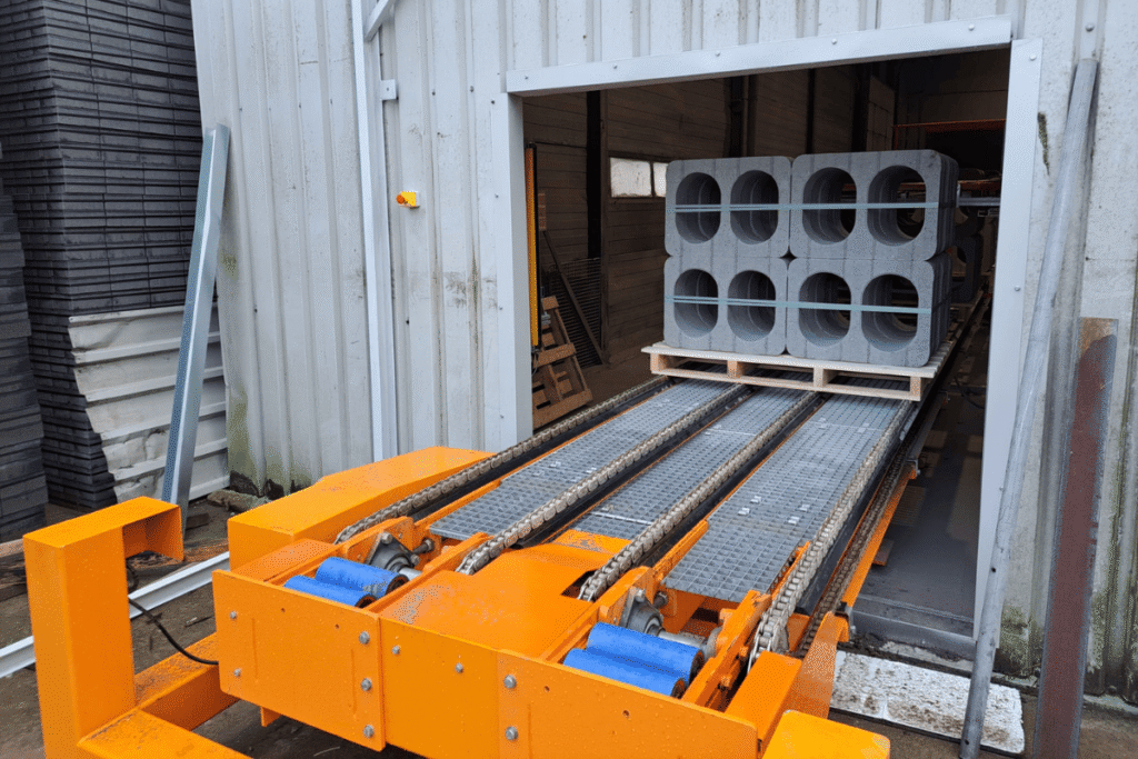 Aftransport, betonblokken, logistiek systeem optimalisatie