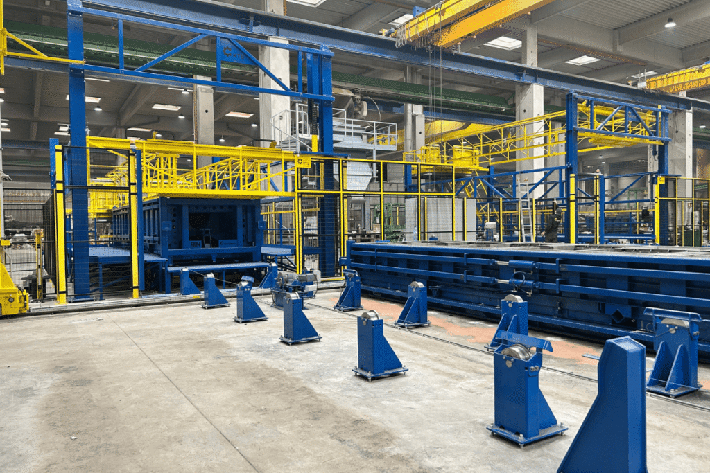 Automatisch betonstation prefab keerwandmallen - betonfabriek in Duitsland