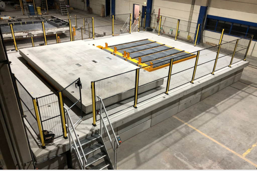 Platform kantelaar, veiligheid productie, efficiënt, kantelen betonproduct